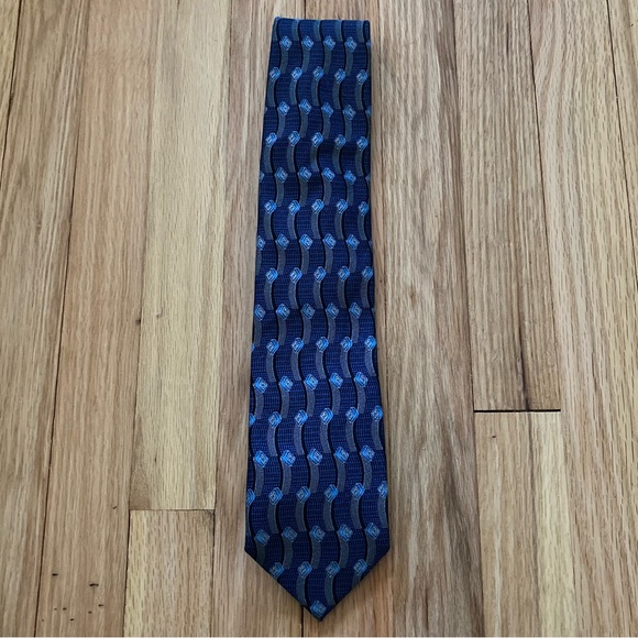 EUC Vintage Italian Silk Tie. Today’s Man. Blue print. - Picture 2 of 8